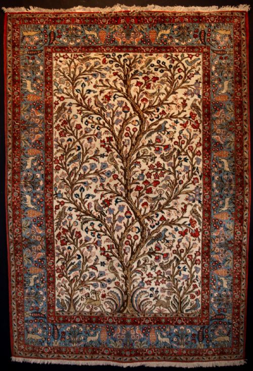 Oriental Qum silk rug